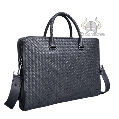 Cặp xách da bò vân mây caro xịn sò - CT13