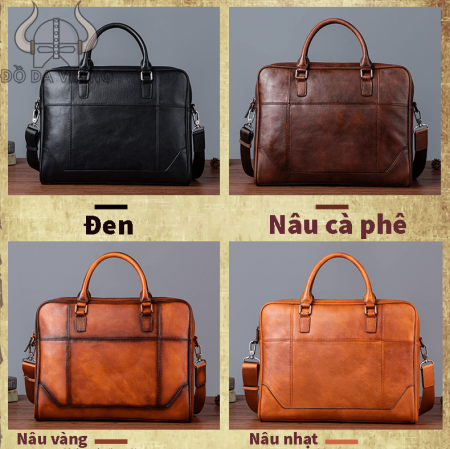 Cặp da thật công sở retro - CT02