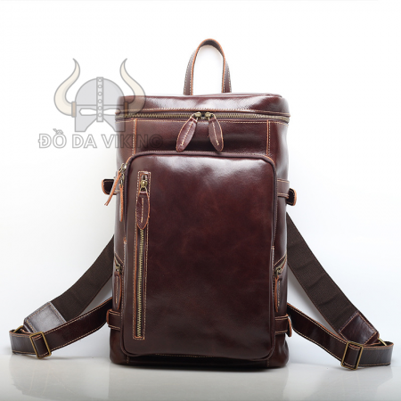 Balo nam thiết kế miệng vòm bằng da bò - BL06