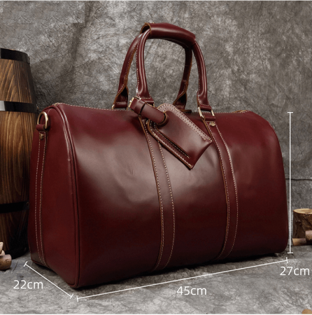 Túi xách du lịch da bò màu vang đỏ sang trọng - TX05