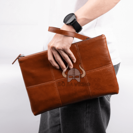 Clutch cầm tay da bò mềm có quai đeo - LU04