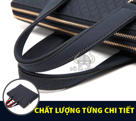 Cặp xách laptop da bò vân trám - CT11