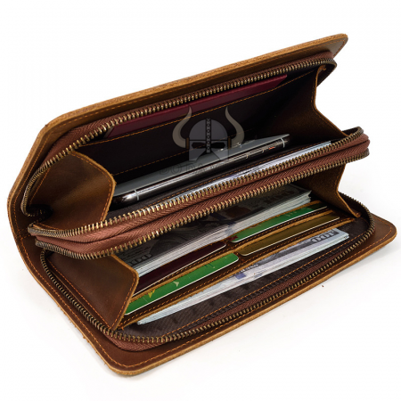 Ví nam da ngựa dáng dài loại xỏ quai - VD02