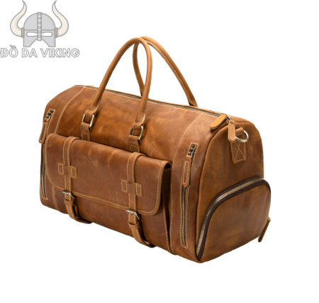 Túi xách du lịch da bò có ngăn để giày riêng biệt - TX01