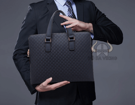 Cặp xách laptop da bò vân trám - CT11