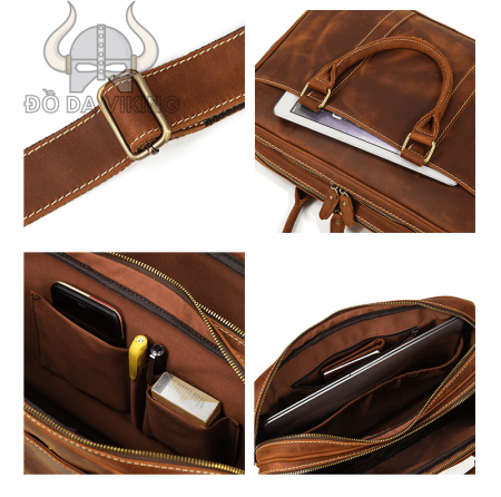 Cặp xách laptop bằng da ngựa - CT03