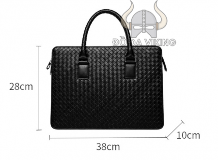 Cặp xách laptop da bò dệt thủ công - CT20