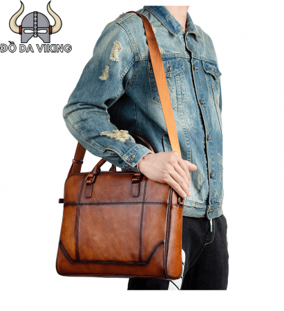 Cặp da thật công sở retro - CT02