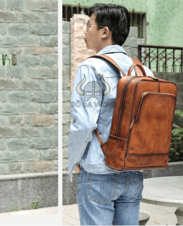 Ba lô nam da bò form hộp - BL03