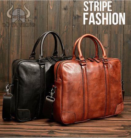 Cặp da bò công sở dập gân nổi - CT04