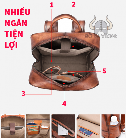 Ba lô nam da bò form hộp - BL03