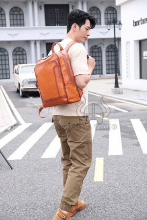 Balo nam da bò mịn đựng vừa laptop 15,6 inch - BL07