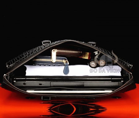 Cặp xách da bò dập nổi vân cá sấu (hàng tinh xảo) - CT15