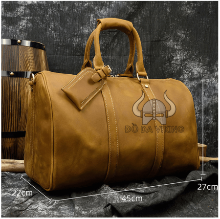 Túi xách du lịch cỡ vừa bằng da bò - TX08