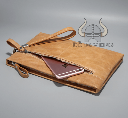 Clutch cầm tay da bò mềm (bằng da cả trong lẫn ngoài) - LU05