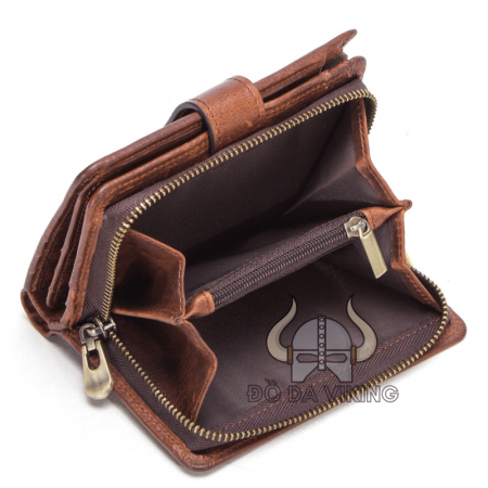 Ví nam da bò dáng đứng có khuy bấm - VD06