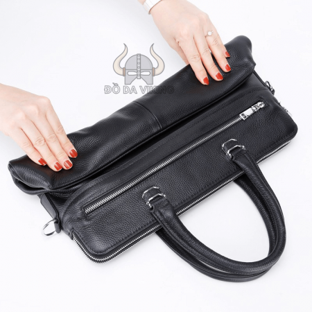 Sale sốc: Cặp xách da bò mềm đựng vừa laptop 14 inch - CT17