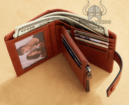 Ví nam da bò dáng đứng có khuy bấm - VD07