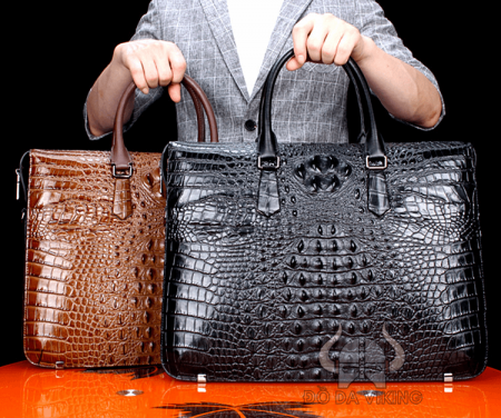 Cặp xách da bò dập nổi vân cá sấu (hàng tinh xảo) - CT15