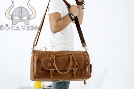 Túi xách du lịch da bò có ngăn để giày riêng biệt - TX01