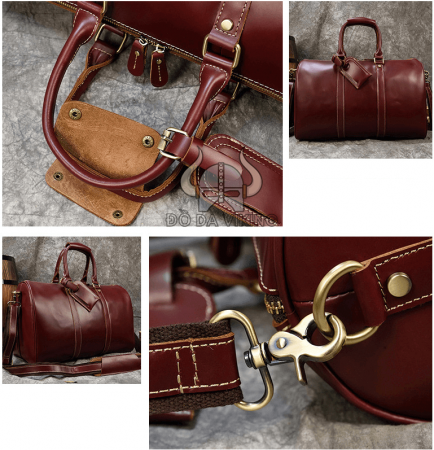 Túi xách du lịch da bò màu vang đỏ sang trọng - TX05