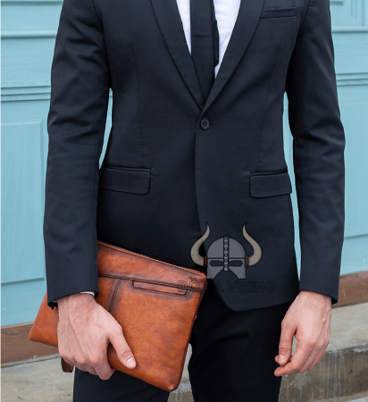 Clutch cầm tay da bò vừa ipad 9,7 inch - LU02